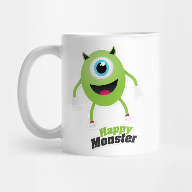 Happy Monster Character for Boys Men Girls Women Kids by Azizshirts